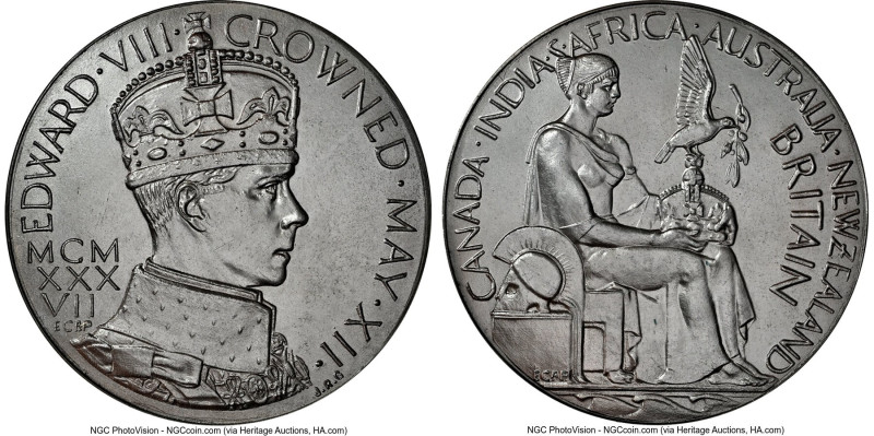Edward VIII bronze "Coronation" Medal 1936 MS65 NGC, BHM-4286, Giordano-CM215a. ...
