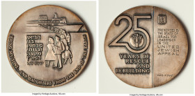 Republic silver "25th Anniversary - United Jewish Appeal" Medal 1963 AU (Cleaned), 60mm. 117.48gm. Marked sterling (.925) silver on edge. HID098012420...