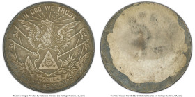 "In God We Trust - Eagle & Shield" silver Medal ND AU55 PCGS, Honeycutt-924-1. 32mm. Possibly related to the 8th US Army Corps and the Spanish-America...