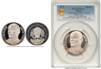 USSR silver Specimen "Birth of Lenin - 100th Anniversary" Medal 1970 SP65 PCGS, 50mm. Sunset tones radiate upwards from lower edge. HID09801242017 © 2...