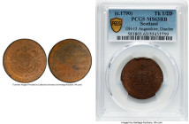Angusshire. Dundee 1/2 Penny Token (c.1790) MS63 Red and Brown PCGS, D&H-15. Edge: plain, rounded. Coat of arms, DEI DONUM above, PRUDENTIA ET CANDORE...