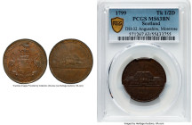 Angusshire. Montrose 1/2 Penny Token 1799 MS63 Brown PCGS, D&H-32. Edge: PAYABLE BY ANDREW NICOL TOBACCONIST X. Shield of arms and supporters // View ...