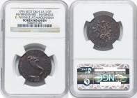 Invernesshire. Inverness "Concordia" 1/2 Penny Token 1793 MS64 Brown NGC, D&H-1a. Edge: PAYABLE. AT. MACKINTOSH. Cornucopia of fruits and flowers with...