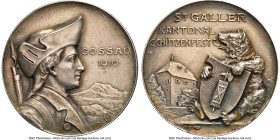 3-Piece Lot of Certified silver "Swiss Shooting Fest" Medals NGC, 1) Confederation Medal 1910 UNC Details (Obverse Scratched), Richter-1183a. 27mm. St...