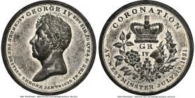 George IV white metal "Coronation" Medal 1821 MS61 NGC, BHM-1077. By J. G. Hancock. 46mm. Struck for distribution at George IV's 1821 coronation cerem...
