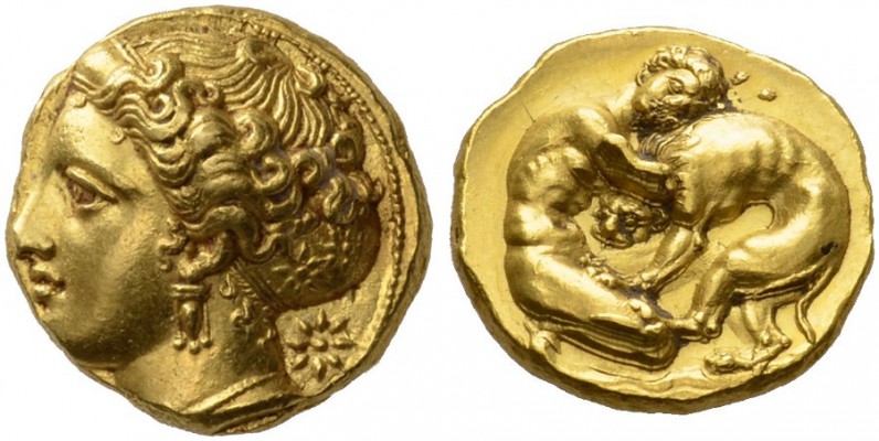  GRIECHISCHE MÜNZEN   SIZILIEN   SYRAKUS  100 Litren, Gold, 405-400. [ΣΥΡAKOΣIΩN...