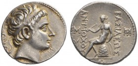 GRIECHISCHE MÜNZEN   KÖNIGREICH DER SELEUKIDEN   ANTIOCHOS III. DER GROSSE, 223-187  Tetradrachmon, Seleukeia am Tigris , nach 220. Kopf mit Diadem n...