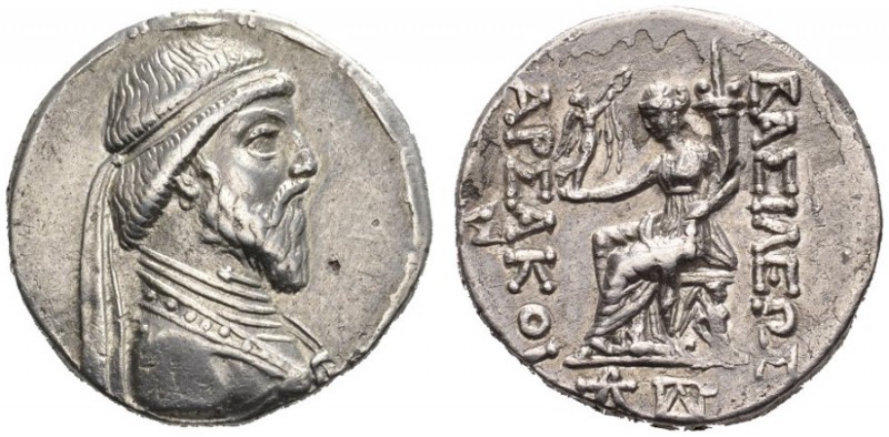  GRIECHISCHE MÜNZEN   PARTHER   ARTABANOS I., 127-124  Tetradrachmon, Seleukeia ...