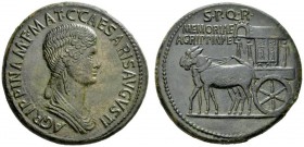  RÖMISCHE MÜNZEN   KAISERZEIT   AGRIPPINA d. Ae., Gattin des Germanicus, †33.  Sesterz, postum, unter ihrem Sohn Caligula , 37-41. AGRIPPINA.M.F.MAT.C...