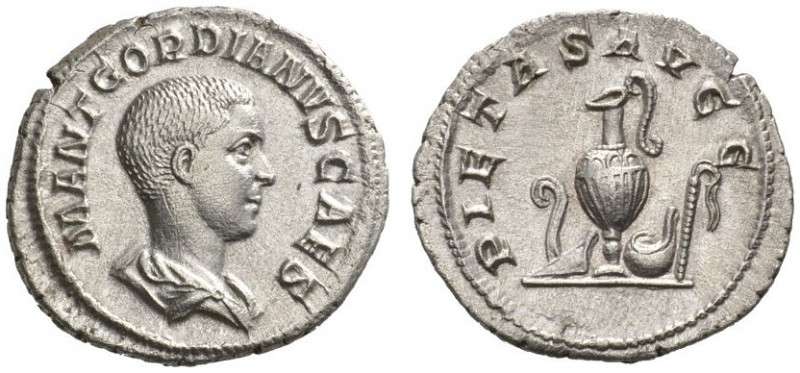  RÖMISCHE MÜNZEN   KAISERZEIT   GORDIANUS III. Caesar, 238  Denar. M ANT GORDIAN...