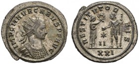  RÖMISCHE MÜNZEN   KAISERZEIT   CARUS, 282-283  Aurelianus, Siscia . IMP C M AVR CARVS PF AVG Gep. Büste mit Strkr. n.r. Rv. RESTITVT OR - BIS / * / I...