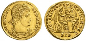  RÖMISCHE MÜNZEN   KAISERZEIT   CONSTANTINUS I. DER GROSSE, 307-337  Solidus, Siscia , Festemission zu den Tricennalia , 335. CONSTANTI - NVS MAX AVG ...