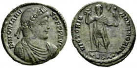  RÖMISCHE MÜNZEN   KAISERZEIT   JOVIANUS, 363-364  Bronze, Thessalonika. DN IOVIANV - S PF PP AVG Drap., gep. Büste mit Lorbeer-/Rosetten­diadem n. r....