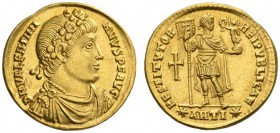  RÖMISCHE MÜNZEN   KAISERZEIT   VALENTINIANUS I., 364-375  Solidus, Antiochia , 364-367. DN VALENTINI - ANVS PF AVG Drap., gep. Büste mit Lorbeer -/Ro...