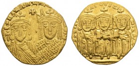  OSTRÖMISCHE UND BYZANTINISCHE MÜNZEN   KONSTANTINOS VI., 780-797  Mit seiner Mutter Eirene als Regentin. Solidus, 780-790. COnStAntInOS CA b'Δ' Büste...