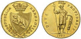  SCHWEIZER MÜNZEN & MEDAILLEN   BERN, STADT   Duplone 1797. Fr. 187; HMZ 2­213i. 7,62 g. GOLD. Vorzüglich