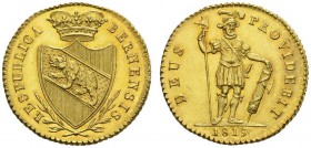  SCHWEIZER MÜNZEN & MEDAILLEN   BERN, KANTON   Duplone 1819. Fr. 187; HMZ 2­229a. 7,62 g. GOLD. Vorzügliches Prachtexemplar