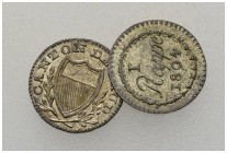  SCHWEIZER MÜNZEN & MEDAILLEN   VAUD, CANTON   2 x 1 Rappen: 1804-1807. HMZ 2­1007a­b. Superbe ­ FDC (2)