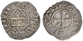  SCHWEIZER MÜNZEN & MEDAILLEN   LAUSANNE, EVECHE   Denier au temple s.d. (12ème - 13ème siècle). Dolivo ­ (5/6 var.); HMZ ­ (1­485F/1­485G var.). 0,87...
