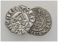  SCHWEIZER MÜNZEN & MEDAILLEN   LAUSANNE, EVECHE   Aimon de Cossonay, 1355-1375 (?). 2 x Denier s.d. Variante à légende en lettres gothiques et varian...