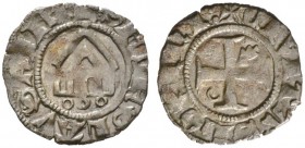  SCHWEIZER MÜNZEN & MEDAILLEN   LAUSANNE, EVECHE   Denier s.d. Lettres E remplacées dans la légende par la lettre F. Dolivo 38; HMZ 1­495d. 0,75 g. Tr...