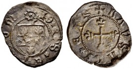  SCHWEIZER MÜNZEN & MEDAILLEN   LAUSANNE, EVECHE   Denier s.d. Dolivo 62; HMZ 1­513a. 1,09 g. Très rare. TTB