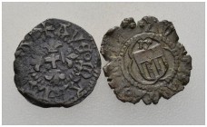  SCHWEIZER MÜNZEN & MEDAILLEN   LAUSANNE, EVECHE   2 x Denier s.d. Dolivo 73, 74; HMZ 1­523a, 523b. Flans irréguliers. TB ­ TTB (2)