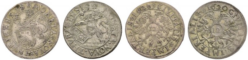  SCHWEIZER MÜNZEN & MEDAILLEN   ZÜRICH, STADT   2 x 1/2 Dicken 1620. HMZ 2­1152b...