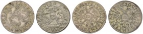  SCHWEIZER MÜNZEN & MEDAILLEN   ZÜRICH, STADT   2 x 1/2 Dicken 1620. HMZ 2­1152b. Sehr schön (2) Provenance: Sammlung Schulthess-Rechberg, Auktion LEU...