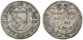  SCHWEIZER MÜNZEN & MEDAILLEN   ZÜRICH, STADT   Schilling 1725. Einfaches Stadtwappen, in der Umschrift die Jahreszahl // Vier Zeilen Inschrift auf Ka...