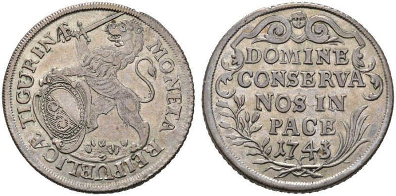  SCHWEIZER MÜNZEN & MEDAILLEN   ZÜRICH, STADT   Taler 1743. Dav. 1789; HMZ 2­116...