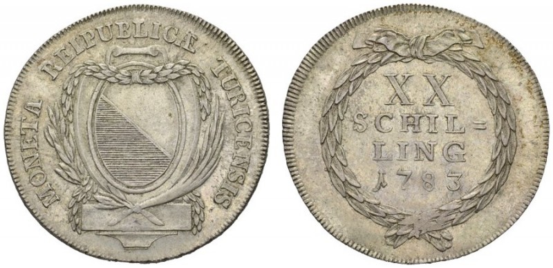  SCHWEIZER MÜNZEN & MEDAILLEN   ZÜRICH, STADT   20 Schilling (1/2 Gulden) 1783. ...