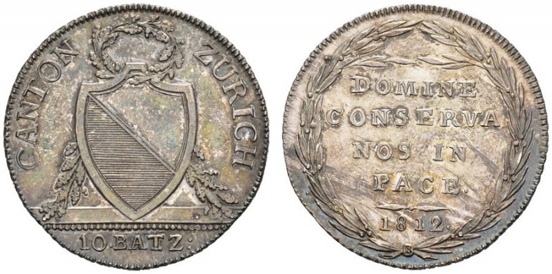  SCHWEIZER MÜNZEN & MEDAILLEN   ZÜRICH, KANTON   10 Batzen 1812. HMZ 2­1174a. Vo...