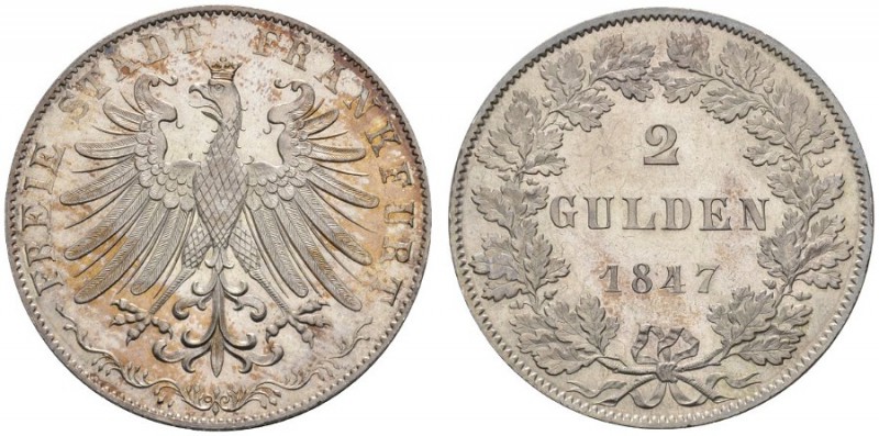  DEUTSCHE MÜNZEN UND MEDAILLEN   FRANKFURT   Doppelgulden 1847. AKS 5; Dav. 642;...