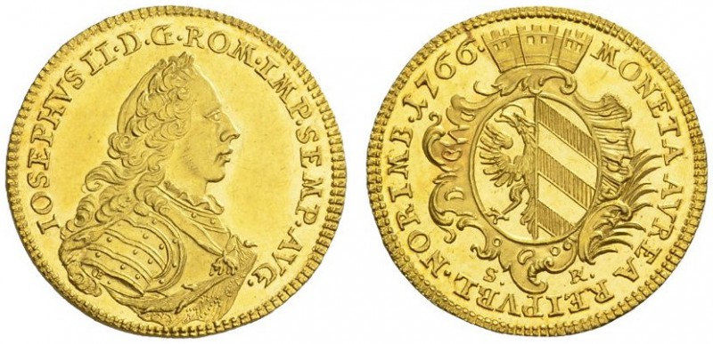  DEUTSCHE MÜNZEN UND MEDAILLEN   NÜRNBERG   Dukat 1766. Mit Titel Josefs II. Fr....