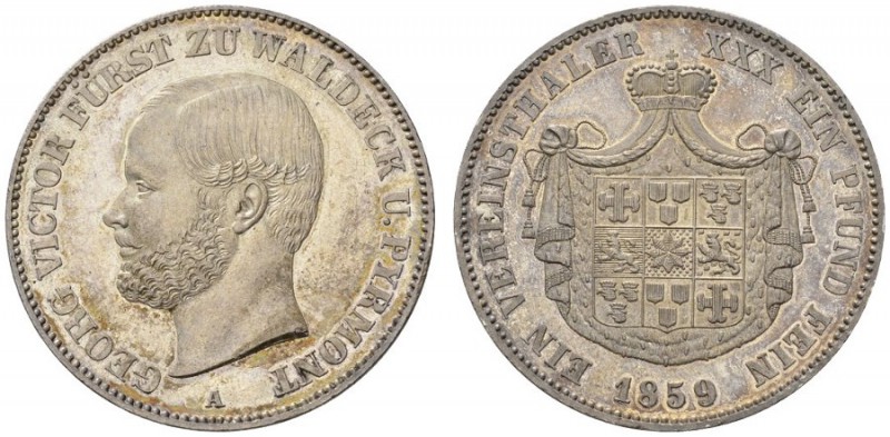  DEUTSCHE MÜNZEN UND MEDAILLEN   WALDECK   Georg Victor, 1852-1893. Vereinstaler...