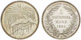 DEUTSCHE MÜNZEN AB 1871   DEUTSCHE KOLONIEN   DEUTSCH-NEU-GUINEA   1 Neu-Guinea Mark 1894 A. J. 705; K./M. 5. Fast FDC