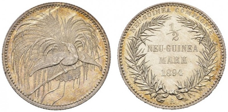  DEUTSCHE MÜNZEN AB 1871   DEUTSCHE KOLONIEN   DEUTSCH-NEU-GUINEA  1/2 Neu-Guine...