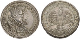  RÖMISCH - DEUTSCHES REICH   Erzherzog Leopold V., 1619-1632. Doppelter Reichstaler o.J. (1635), Hall. Auf seine Vermählung mit Claudia von Medici. Da...
