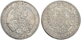  RÖMISCH - DEUTSCHES REICH   Leopold I., 1657-1705. Reichstaler 1698, Wien. Dav. 3229; Herinek 597; K./M. 1275.5. 28,66 g. Vorzüglich