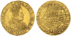  EUROPEAN COINS & MEDALS   BELGIEN   BRABANT   Philipp IV. von Spanien, 1621-1665. 2 Souverain d'or 1644, Brüssel. Delm. 177 (R1); Fr. 106. 11,05 g. G...