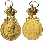  EUROPEAN COINS & MEDALS   BELGIEN   KÖNIGREICH, seit 1831   Albert I., 1909-1934. Goldene Verdienstmedaille 1924. Von Fisch. Uniformiertes Brustbild ...