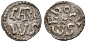  EUROPEAN COINS & MEDALS   FRANCE   CAROLINGIENS   Charlemagne, 768-814. Denier s.d. (771-793/4), Melle. CAROLVS. Légende en deux lignes // METOLO. Lé...