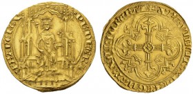  EUROPEAN COINS & MEDALS   FRANCE ROYALE   ROYAUME   Philippe VI, 1328-1350. Double d'or s.d. 1ère émission (6 avril 1340). Le roi assis dans une stal...