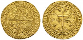  EUROPEAN COINS & MEDALS   FRANCE ROYALE   ROYAUME   Henri VI d'Angleterre, 1422-1453. Salut d'or s.d. (1422-1449), Rouen. L'archange Gabriel debout d...