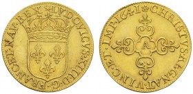  EUROPEAN COINS & MEDALS   FRANCE ROYALE   ROYAUME   Louis XIII, 1610-1643. Ecu d'or 1641 A, Paris. Frappe au moulin. Fr. 398; Gad. 55 (R). 3,35 g.; 5...