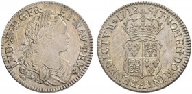  EUROPEAN COINS & MEDALS   FRANCE ROYALE   ROYAUME   Louis XV, 1715-1774. Ecu de Navarre 1718 A, Paris. Dav. 1327; Gad. 318; K./M. 435.1. 24,45 g. Rar...