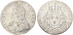  EUROPEAN COINS & MEDALS   FRANCE ROYALE   ROYAUME   Louis XV, 1715-1774. Ecu aux rameaux d'olivier 1729 &, Aix. Dav. 1330; Gad. 321; K./M. 486.27. 29...