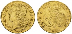  EUROPEAN COINS & MEDALS   FRANCE ROYALE   ROYAUME   Louis XV, 1715-1774. Double louis d'or au bandeau 1744 L, Bayonne. Fr. 463; Gad. 346 (R). 16,20 g...