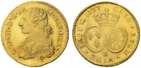  EUROPEAN COINS & MEDALS   FRANCE ROYALE   ROYAUME   Louis XVI, 1774-1793. Double Louis d'or au buste habillé 1777 B, Rouen. Duplessy 362 (R2); Fr. 47...